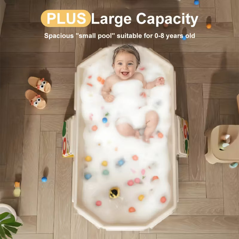 One Piece of a Collapsible Bathtub for Kids Featuring a Non-Slip Base - Sturdy